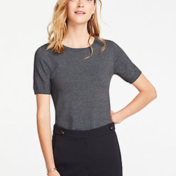 ANN TAYLOR The Sweater Tee in Silver Lake Gray - Picture 1 of 6